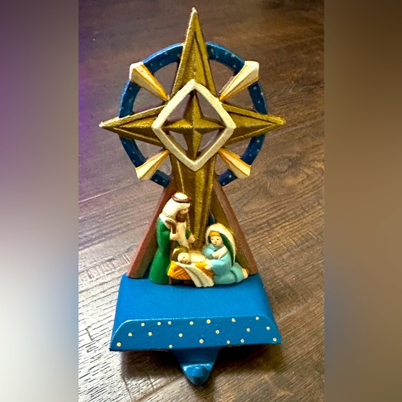midwest Holiday Midwest Cast Iron Stocking Holder Nativity Scene